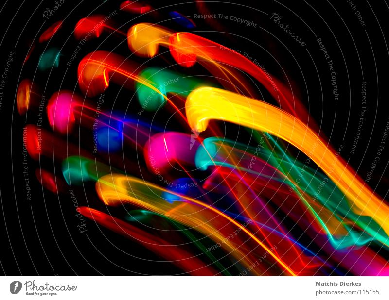 Disko Licht Lichtspiel Lichterkette Stativ Langzeitbelichtung Strahlung Kurve Bilanz Statistik Verlauf Spuren tief Geschwindigkeit kreisen Konjunktur