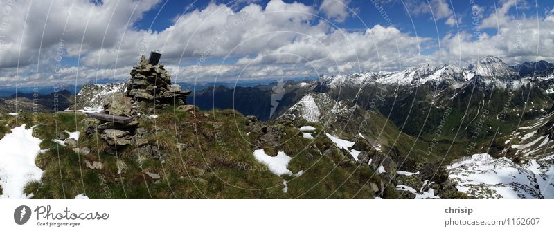 am Gipfel Umwelt Natur Landschaft Himmel Wolken Horizont Sonnenlicht Frühling Schnee Felsen Alpen Berge u. Gebirge Schneebedeckte Gipfel Ferne Freundlichkeit