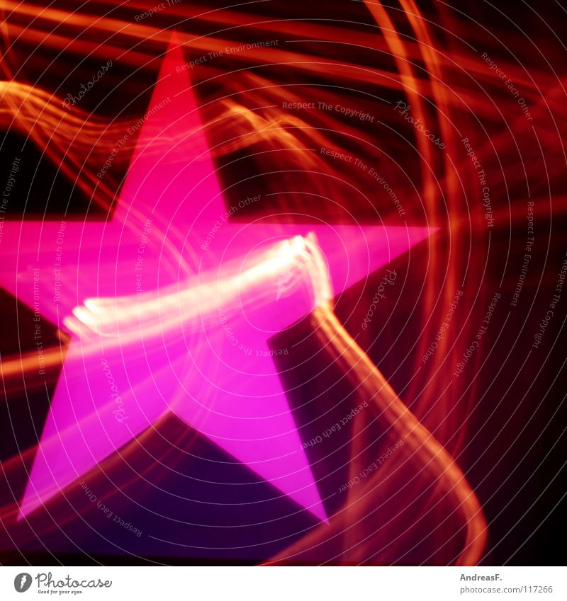 Starlight Express Stern (Symbol) Licht Leuchtspur rosa Nacht Neonlicht Leuchtreklame Symbole & Metaphern Rauschmittel Disco Alkoholisiert Techno mehrfarbig