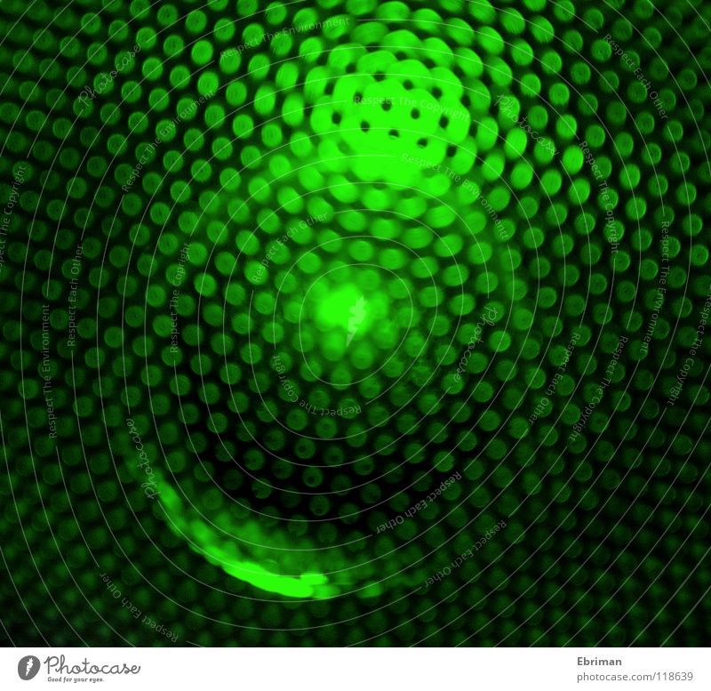 Fliegenauge grün Abdeckung Kreis schwarz Disco Gitter Muster Lautsprecher rund Quadrat Lichtpunkt Party Beleuchtung abstrakt obskur Elektrisches Gerät