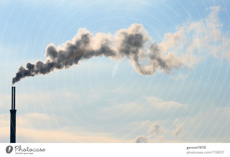 Klimaneutral Wasserdampf Gas Produktion Abgas Kohlendioxid Wolken weiß Technik & Technologie Industrie Schornstein Stimmung Himmel Nebel Wirtschaftsboom Boom