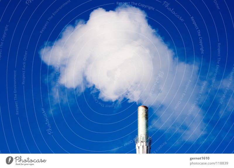 Klimaneutral II Wasserdampf Gas Produktion Abgas Kohlendioxid Wolken weiß Technik & Technologie Feinstaub Industrie Schornstein Stimmung Himmel Nebel