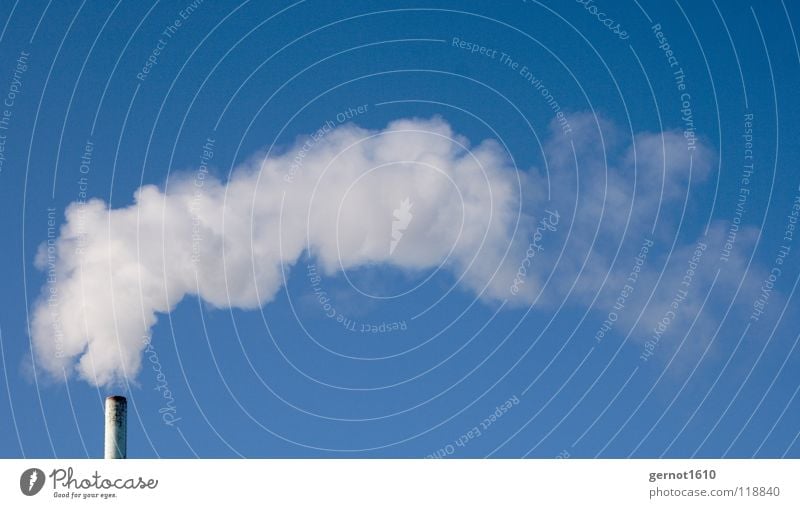 Klimaneutral III Wasserdampf Gas Produktion Abgas Kohlendioxid Wolken weiß Technik & Technologie Feinstaub Industrie Schornstein Stimmung Himmel Nebel