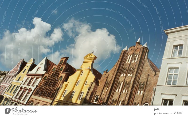 Stralsund Stadt Haus Dach Wolken Architektur Himmel