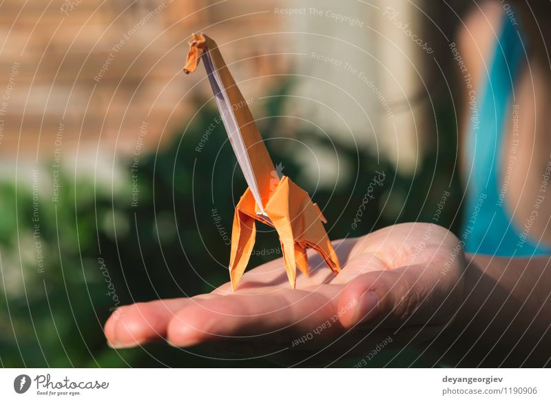 Origami orange Farbe Giraffe Design Freude Spielen Ferien & Urlaub & Reisen Tourismus Safari Dekoration & Verzierung Handwerk Kunst Zoo Natur Tier Park Papier