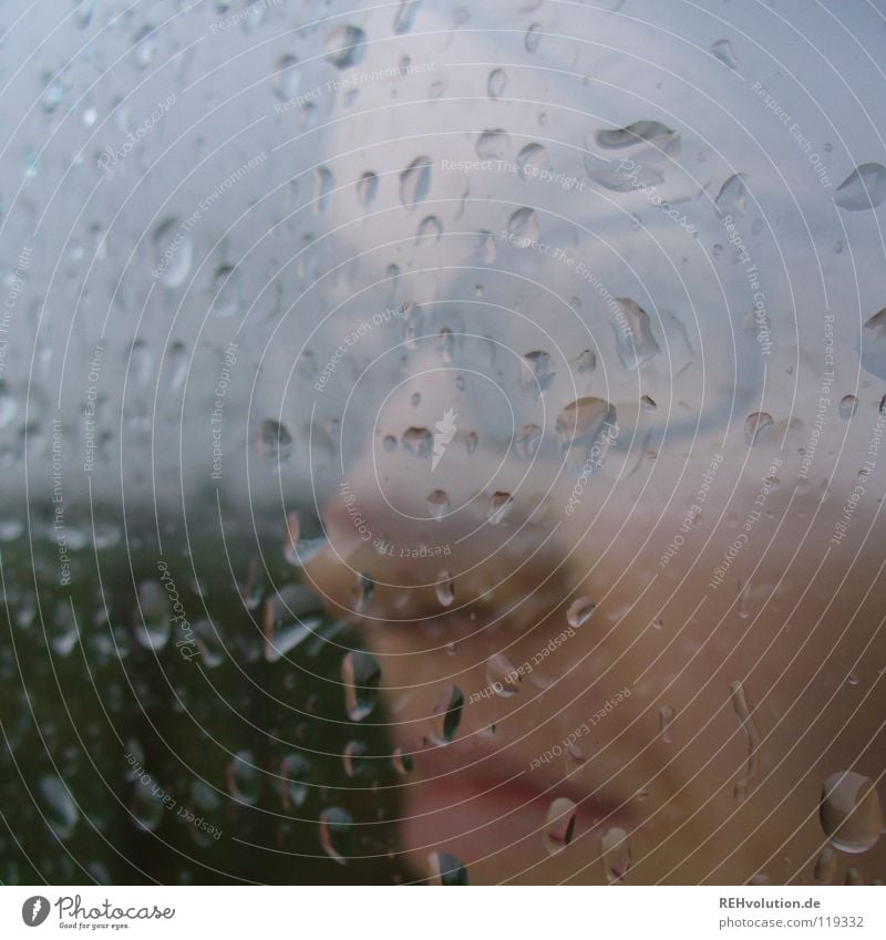 regentropfen portrait frau Regen herausschauen Trauer schlechtes Wetter Reflexion & Spiegelung Blick Stimmung dunkel feucht nass Zukunft Aussicht Brille Frau