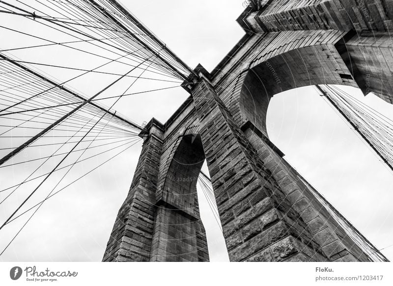 Brooklyn Bridge Ferien & Urlaub & Reisen Tourismus Ausflug Sightseeing Städtereise New York City USA Stadt Hafenstadt Brücke Sehenswürdigkeit Wahrzeichen