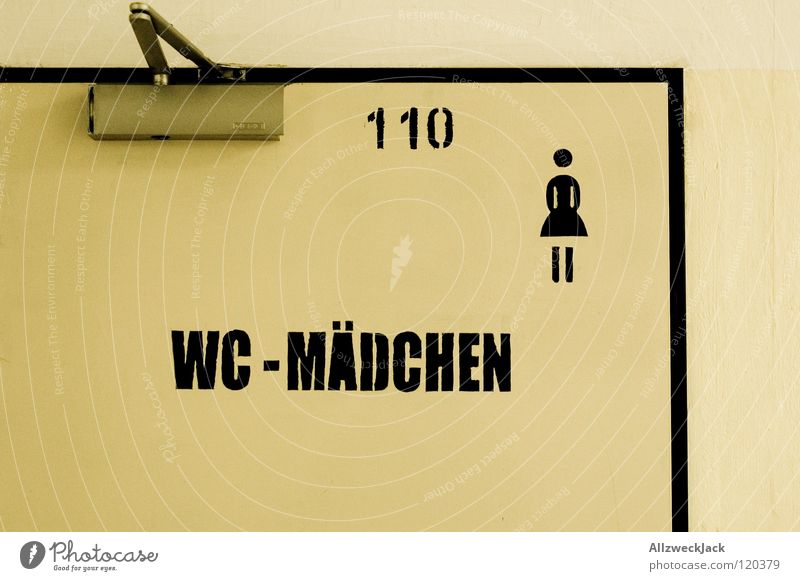 Room110 Piktogramm Damentoilette Stuhlgang Strichmännchen Frau Symbole & Metaphern Mädchen Bad Buchstaben Schriftzeichen Toilette Tür klosymbol mädchenklo