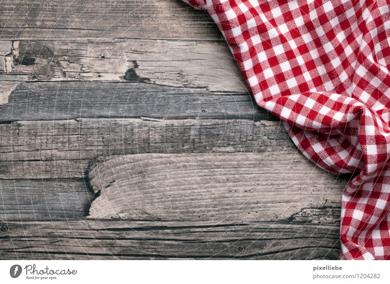 Tischlein deck dich Picknick Wohnung einrichten Innenarchitektur Dekoration & Verzierung Küche Restaurant Essen Gastronomie Stoff Holz braun rot weiß
