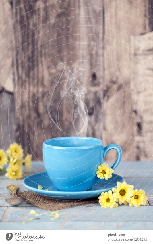 Guten Morgen... Tee oder Kaffee? Frühstück Getränk Heißgetränk Kakao Espresso Geschirr Tasse Besteck Löffel Gesundheit Gesunde Ernährung Wellness