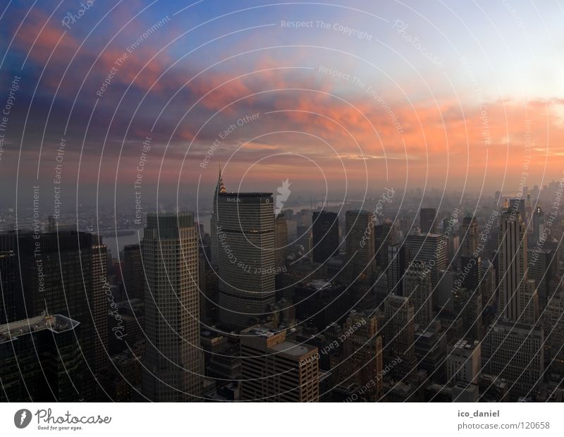 Midtown Manhattan II Energiewirtschaft Himmel Wolken Stadtzentrum Skyline Hochhaus schön New York City Sonnenuntergang traumhaft Luftverschmutzung