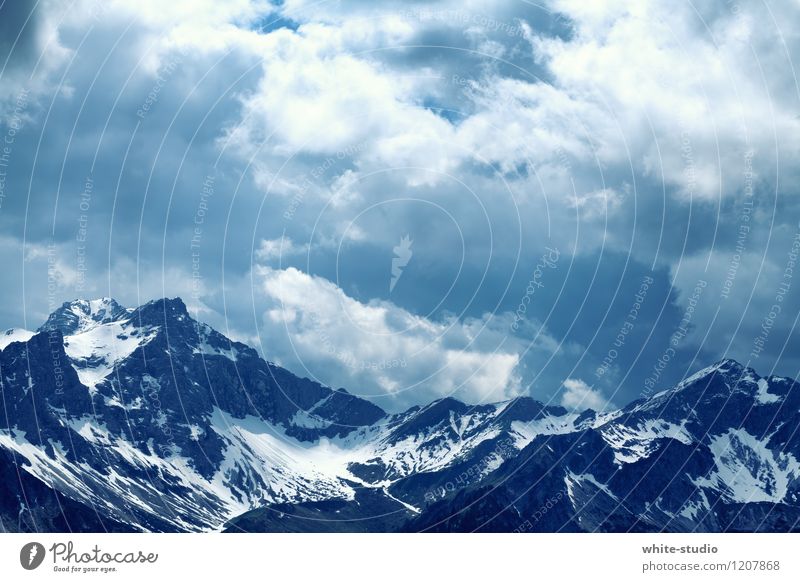 Stolz Umwelt Natur Pflanze Winter Klima Wetter schlechtes Wetter Unwetter Wind Sturm Hügel Felsen Alpen Berge u. Gebirge Gipfel Schneebedeckte Gipfel Gletscher