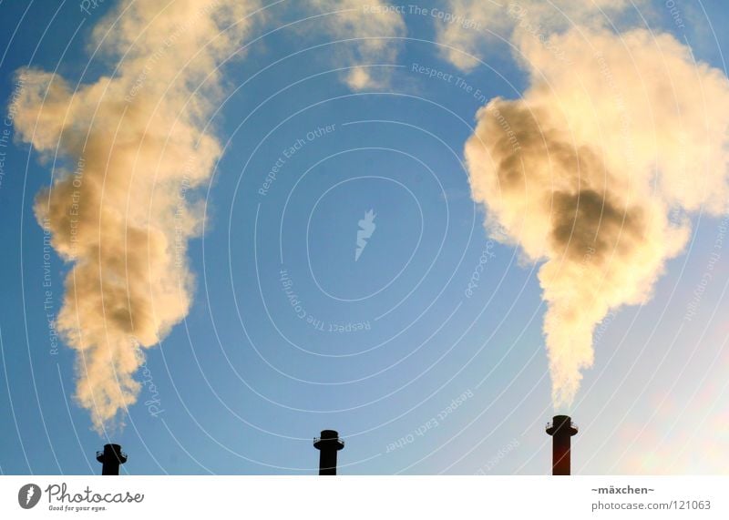 Global Warming gelb braun Wolken Rauch dunkel Umweltverschmutzung Himmel Klimawandel Ferne Zoomeffekt aufsteigen Saurer Regen Kohlendioxid Sonne dreckig