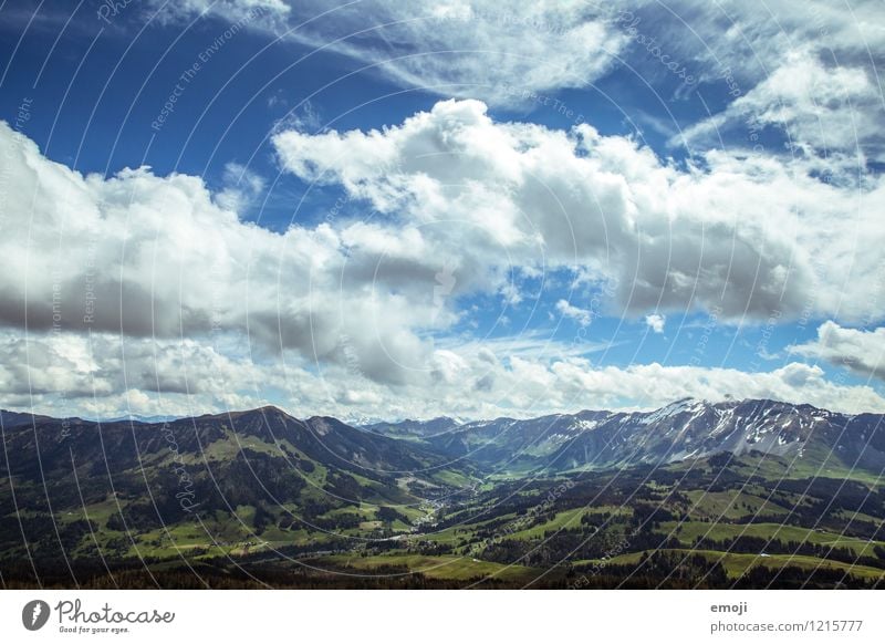 Atem. Umwelt Natur Landschaft Himmel Wolken Sommer Schönes Wetter Alpen Berge u. Gebirge natürlich blau grün Schweiz Ausflug Tourismus Wanderausflug Wandertag