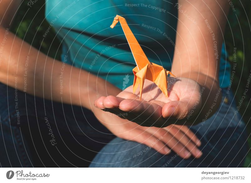 Origami orange Farbe Giraffe Design Freude Spielen Ferien & Urlaub & Reisen Tourismus Safari Dekoration & Verzierung Handwerk Kunst Zoo Natur Tier Park Papier