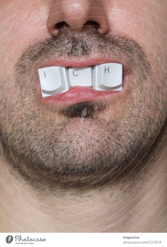 ... ich... Buchstaben Wort graphisch Mann Identität Zahnarzt Lebensmittel Bart Knöpfe Computer-Nutzer Informatik Tippen Hacker Stress zuviel