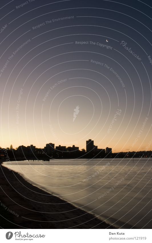 Silhouette perfette Perth Australien Nacht direkt Reflexion & Spiegelung Oberfläche nass Hochhaus schwindelig fantastisch Macht ungeheuerlich traumhaft träumen