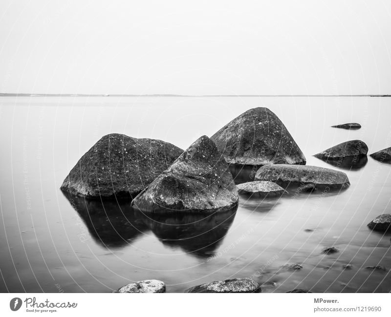 am kap Umwelt Natur schön Stein Ostsee Küste Meer Nebel Kap Arkona Rügen Langzeitbelichtung Wasser Wasserspiegelung Ferne Felsen Erholung Horizont