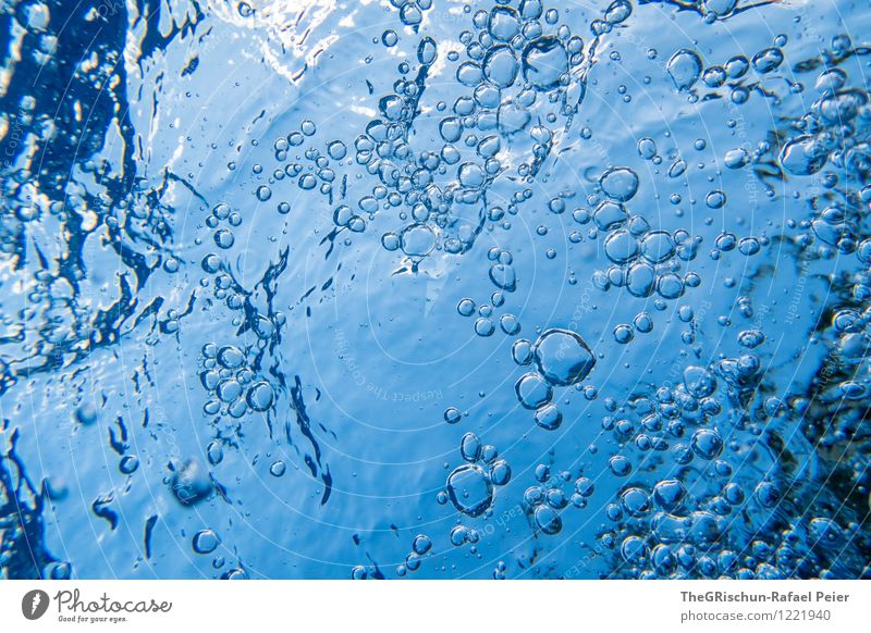 Unterwasser Natur Wasser Wassertropfen blau schwarz weiß Schwimmen & Baden Ferien & Urlaub & Reisen Erholung Schwimmbad Luftblase Strukturen & Formen rund