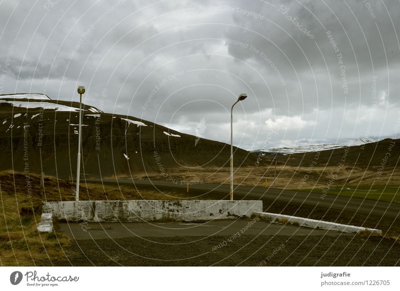Island Umwelt Natur Landschaft Himmel Wolken Klima Hügel Berge u. Gebirge Menschenleer alt dunkel Stimmung stagnierend Vergangenheit Vergänglichkeit