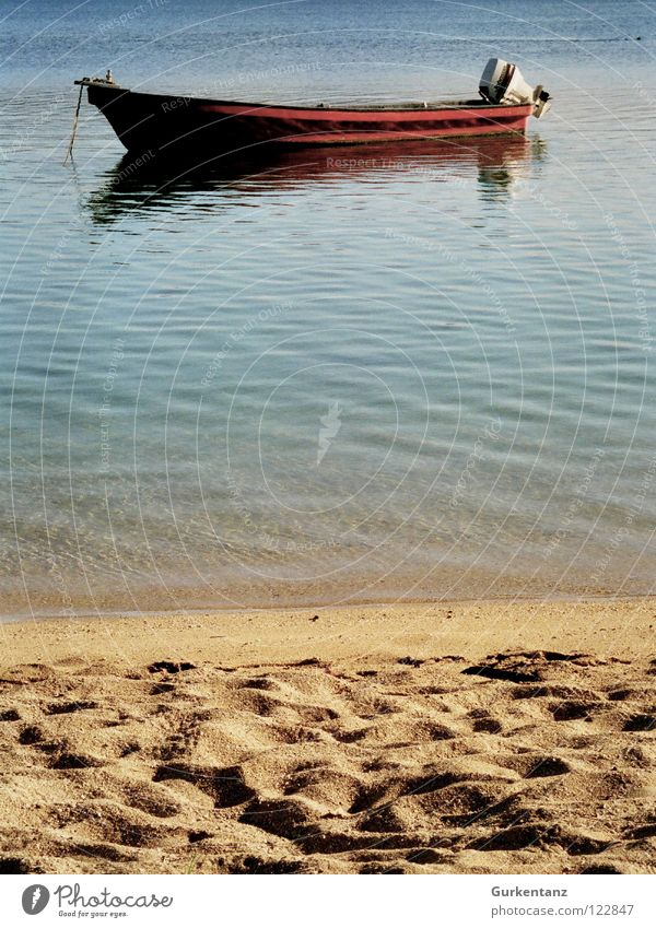 Polynesischer Strand Fidschiinseln Pazifik Küste Wasserfahrzeug Fischer Fischerboot Motor Australien + Ozeanien Karibisches Meer ruhig Goldener Schnitt