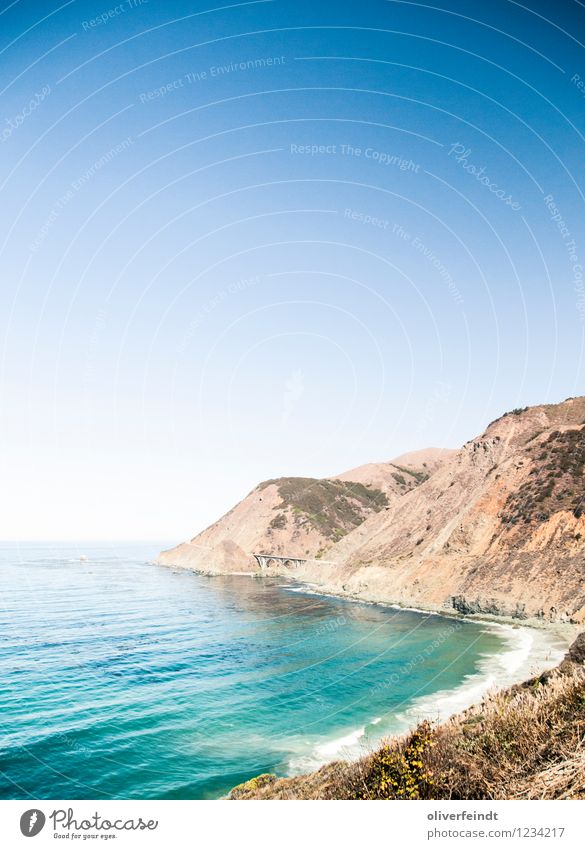 Kalifornien III Ausflug Abenteuer Ferne Freiheit Sommer Sommerurlaub Strand Meer Wellen Umwelt Natur Landschaft Himmel Wolkenloser Himmel Horizont Wetter