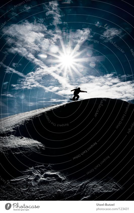 neues Land mehrfarbig Wolken Unendlichkeit Freiheit Silhouette Sonnenuntergang ruhig Aktion harmonisch Verlauf Freundschaft Snowboard Rampe Freude Spielen