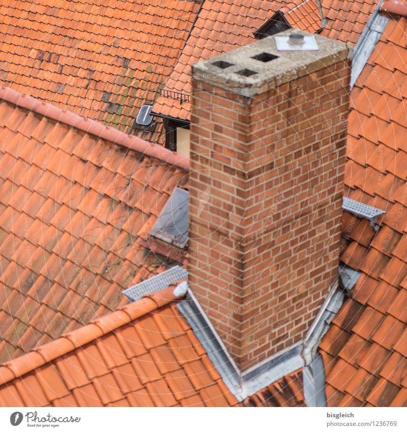 Quedlinburg IV Bundesadler Europa Stadt Altstadt Menschenleer Haus Gebäude Dach Schornstein Dachziegel rot Farbfoto Außenaufnahme Tag