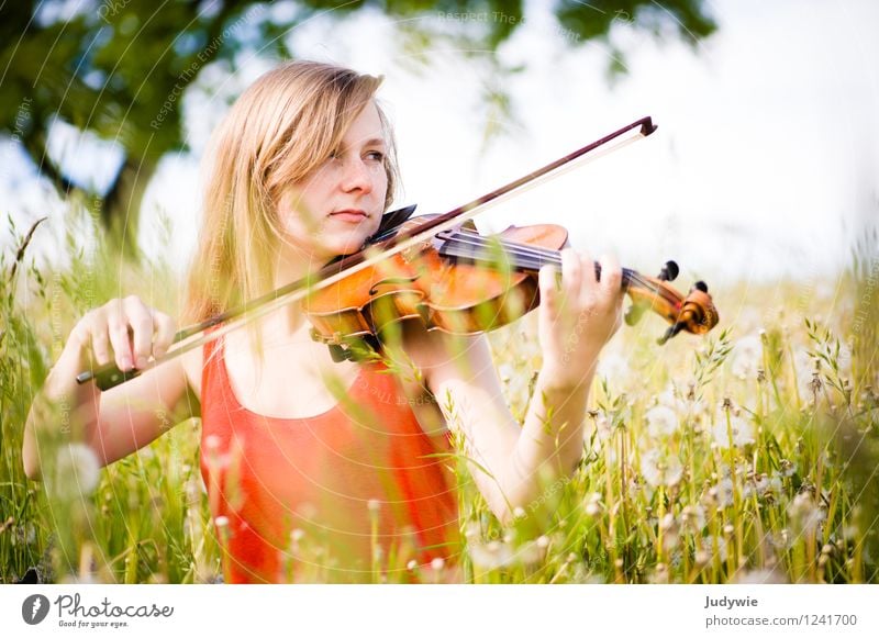 Konzert im Grünen Freude Zufriedenheit ruhig Freizeit & Hobby Sommer Sonne Mensch feminin Junge Frau Jugendliche Erwachsene 13-18 Jahre Kind 18-30 Jahre Musik