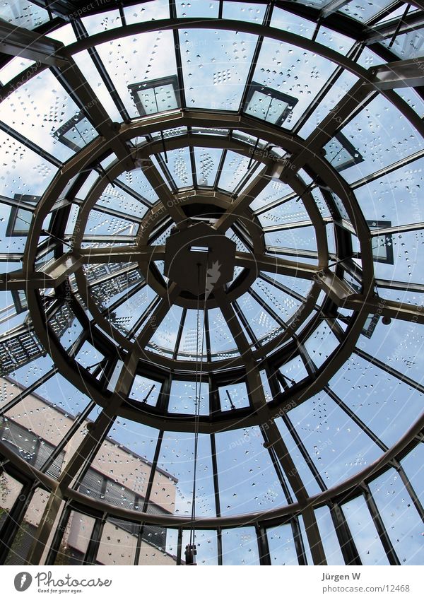 Das Netz Dach Einkaufszentrum rund Himmel Architektur Glas Düsseldorf schadow-arkaden Kreis roof net glass sky shopping centre circle
