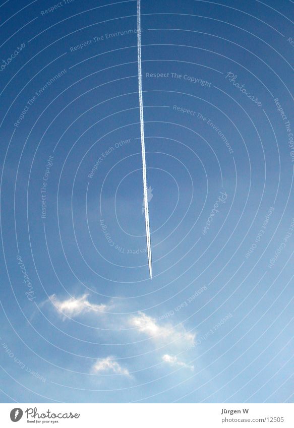 Donnervogel Flugzeug Wolken Himmel Elektrisches Gerät Technik & Technologie blau airplane sky clouds blue Kondensstreifen