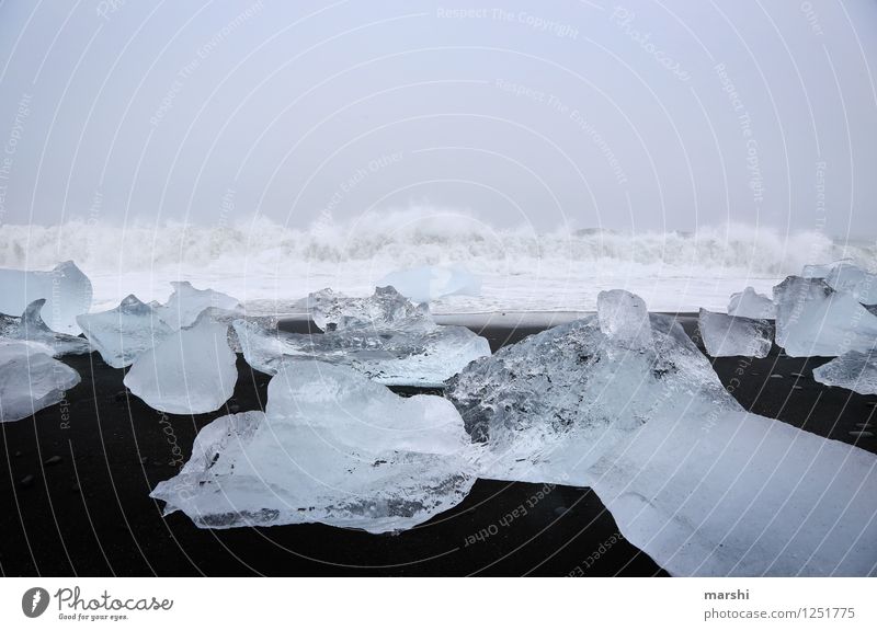 Eiswelten III Natur Landschaft Winter Frost Gletscher Wellen Küste Strand Bucht Meer Insel Stimmung Jökulsárlón Island Reisefotografie Macht gewaltig