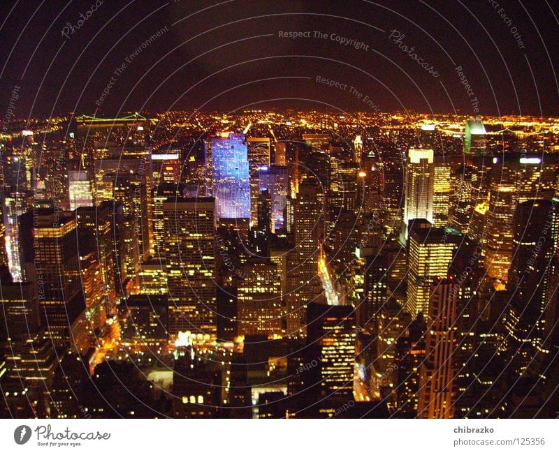 new york at night New York City Nacht Empire State Building Hochhaus Architektur lights citylights Licht streets Straße