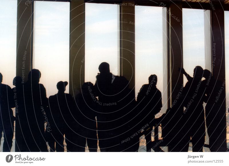 Blechkameraden im WTC New York City World Trade Center Fenster Hochhaus Mensch Tourismus Tourist Sightseeing Silhouette Rückansicht Menschengruppe