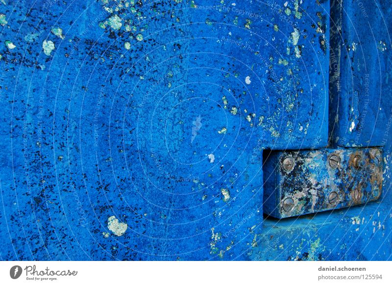 Yves Klein ( im Hafen gefunden ) Hintergrundbild verfallen abstrakt Wasserfahrzeug zyan blau Makroaufnahme Nahaufnahme Detailaufnahme Farbe Strukturen & Formen