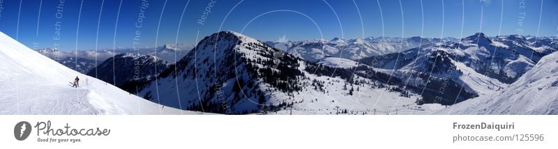 Windauberg Panorama (Westendorf) Panorama (Aussicht) Skifahrer Bundesland Tirol Winter Wintersport Österreich Natur Himmel Schnee Ferne Berge u. Gebirge