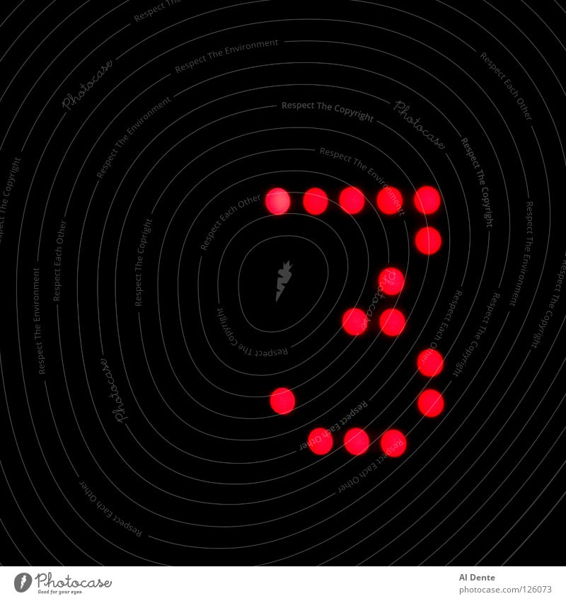 3 Ziffern & Zahlen schwarz Kommunizieren three number red black dot dots Digitalfotografie electronic modern dark Punkt