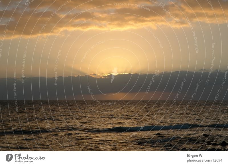 Sonnenuntergang Wolken Meer Licht Spanien Maspalomas Gran Canaria Europa clouds sea sun spain