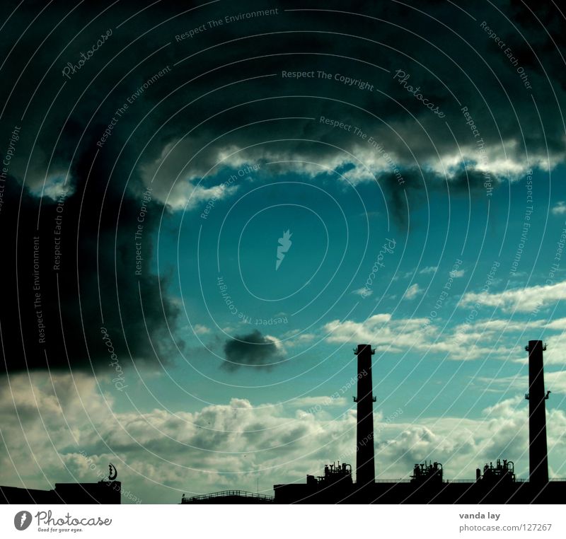 Wolkentürme Kohlekraftwerk türkis Umwelt Umweltverschmutzung Kyoto Luft Umweltsünder Kohlendioxid Abgas Luftverschmutzung Braunkohle brennen