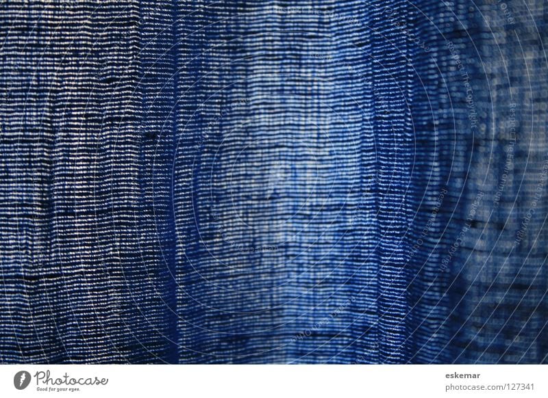 Wildseide blau Seide Stoff Gardine Textilien abstrakt Hintergrundbild Strukturen & Formen hängen Vorhang Material Wohnzimmer Schlafzimmer Glätte Wohnung Faser