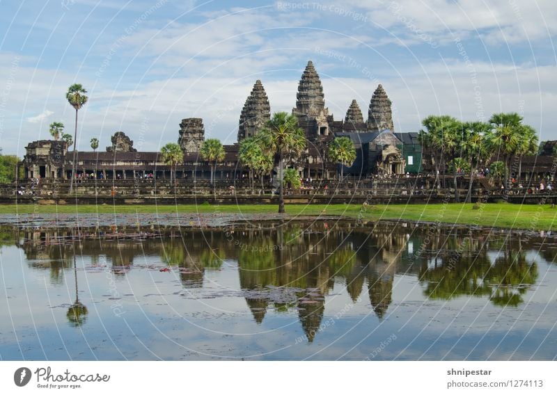 Angkor Wat Architektur Kultur Khmer Umwelt Phnom Penh Siem Reap Kambodscha Asien Stadt Stadtrand Ruine Bauwerk Gebäude Tempel Mauer Wand Fassade