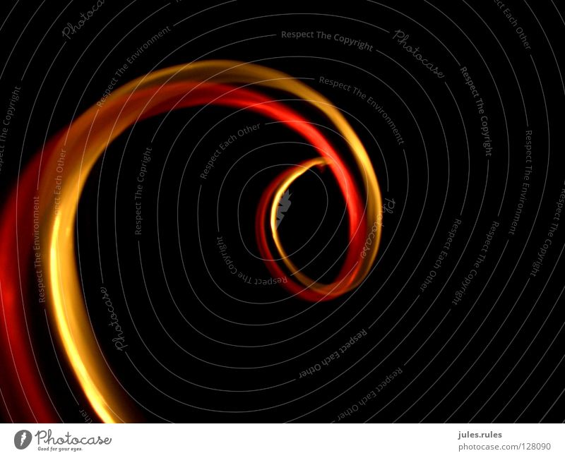 Spirale rot gelb abstrakt Licht Laser Fotolabor Physik Schraube Verwirbelung Wärme Kreis