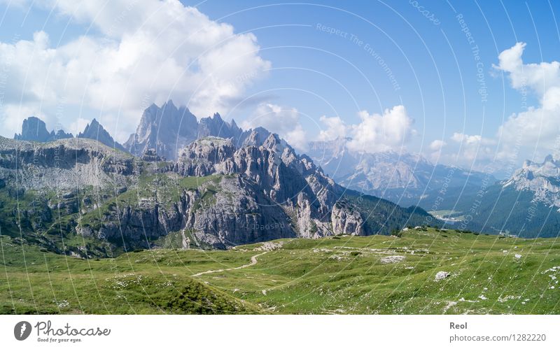 Dolomiten II Ferien & Urlaub & Reisen Tourismus Berge u. Gebirge Umwelt Natur Landschaft Urelemente Himmel Wolken Sommer Wiese Hügel Alpen Cadini Gruppe Gipfel