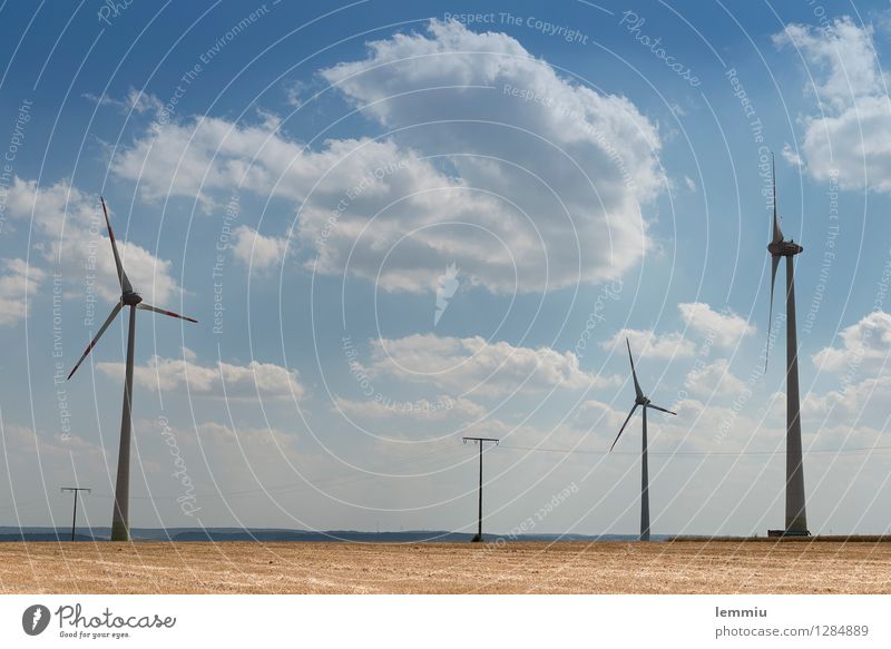 Windräder auf der Schwäbischen Alb Technik & Technologie Fortschritt Zukunft High-Tech Energiewirtschaft Erneuerbare Energie Umwelt Natur Landschaft Himmel