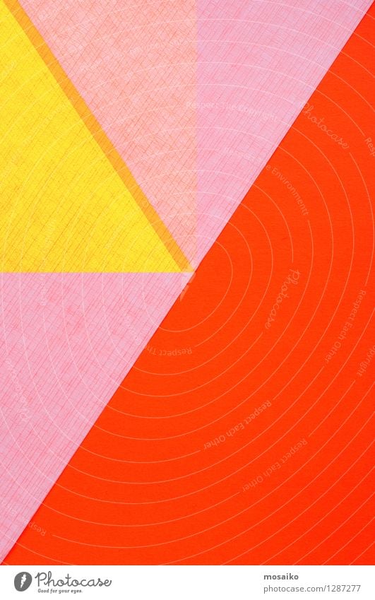 Papier-Design Stil Dekoration & Verzierung Tapete Handwerk Kunst Zirkus Linie braun gelb grau rot Farbe Kreativität Oberfläche blanko Geometrie Entwurf Figur