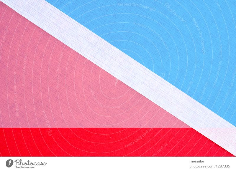Papier-Design Lifestyle elegant Stil Zettel blau rosa rot weiß Idee Inspiration Hintergrundbild Dreieck Werbung ästhetisch Gleichgewicht Streifen Sport