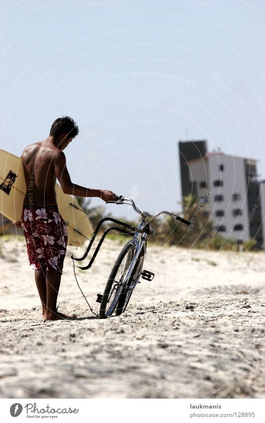 Surf&Bike Brasilien Fahrrad Surfen Surfer Strand dunkel Shorts Sport Freude board kombination Haut falllinieen Bermuda-Inseln Sand Funsport eigenbau
