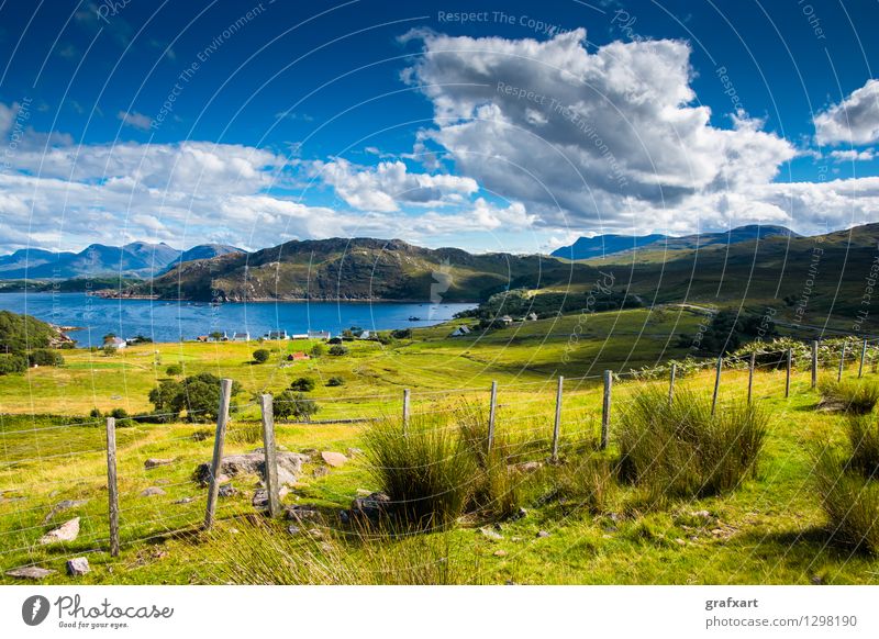 Isle of Skye in Schottland Ferien & Urlaub & Reisen Tourismus Freiheit Sommerurlaub Umwelt Natur Landschaft Himmel Wolken Schönes Wetter Wiese Hügel Küste