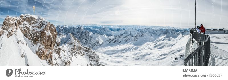 wondervoll winter day on the Zugspitze Ferien & Urlaub & Reisen Tourismus Freiheit Sonne Winter Berge u. Gebirge Natur Landschaft Wolken Felsen Alpen