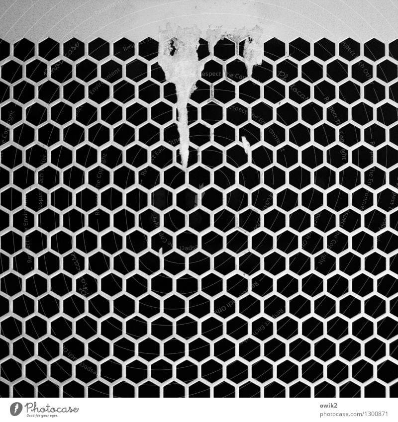Kunsthonig Technik & Technologie Gehäuse Computer Metall Blech Sechseck regelmässig Papierfetzen Rest Papierreste Ordnung Kühlung Luftzufuhr netzartig